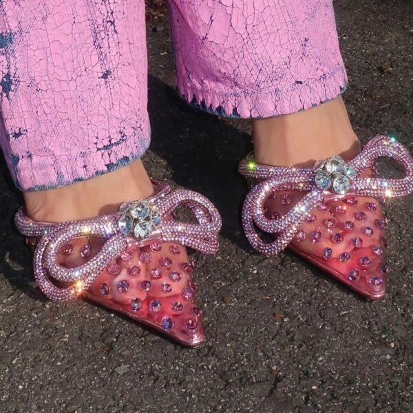 Lux Rhinestone Bow Studded Heels On PRE-BOOK - Image 8