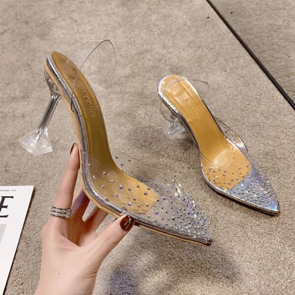 Lux Studded Transparent Heels On PRE-BOOK