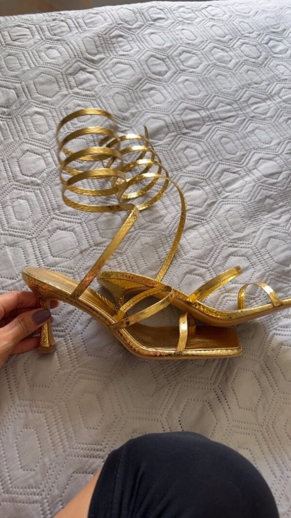 Lux Spiral Strap Golden Heels On PRE-BOOK - Image 4