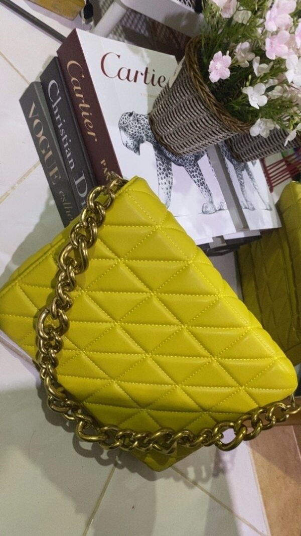 Quilted Premium PU Bag With Thick Chain on Pre-book - Image 10