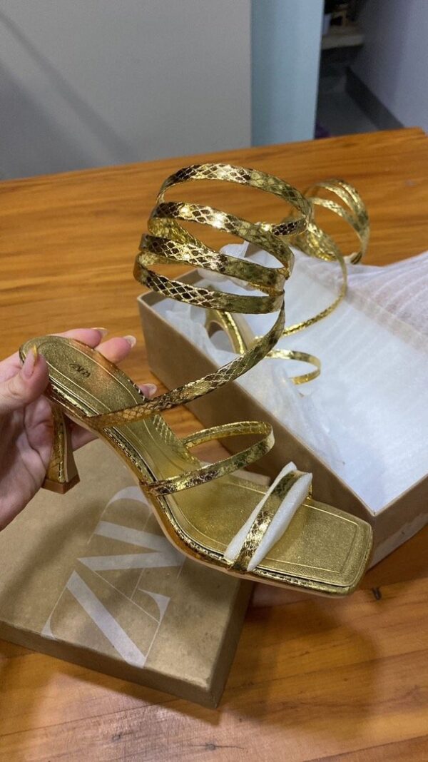 Lux Spiral Strap Golden Heels On PRE-BOOK - Image 3