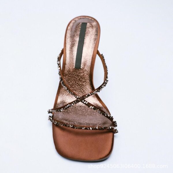 Lux Brown Stone Embellished Heels On PRE-BOOK - Image 5
