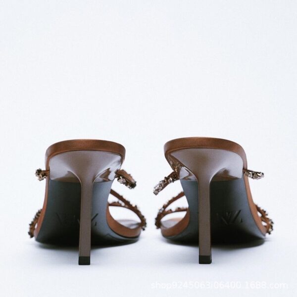 Lux Brown Stone Embellished Heels On PRE-BOOK - Image 3