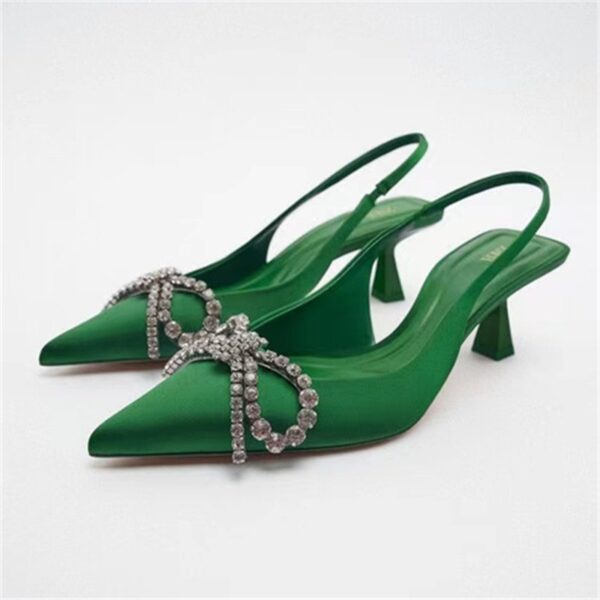 Lux  Green Bow Embellished Heels On PRE-BOOK