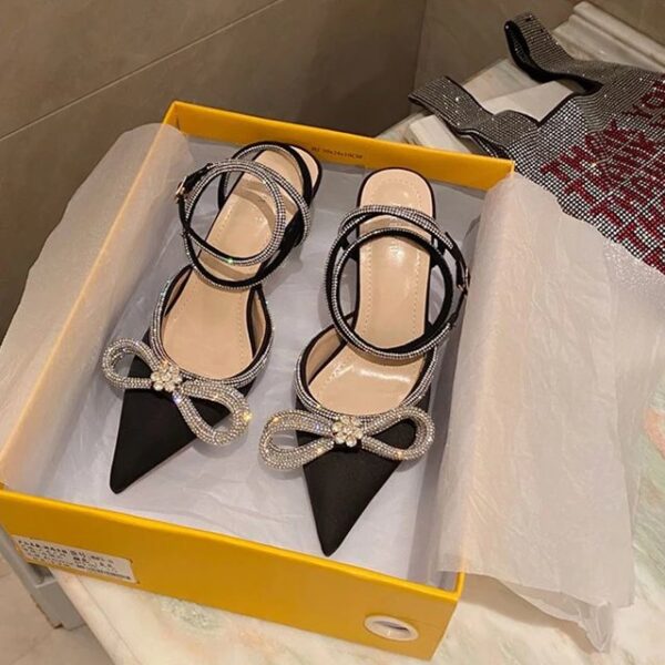 Lux Rhinestone Bow Strappy  Heels On PRE-BOOK - Image 7