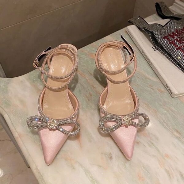 Lux Rhinestone Bow Strappy  Heels On PRE-BOOK - Image 5