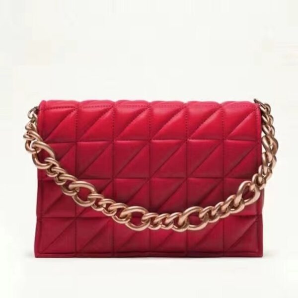 Quilted Premium PU Bag With Thick Chain on Pre-book - Image 3