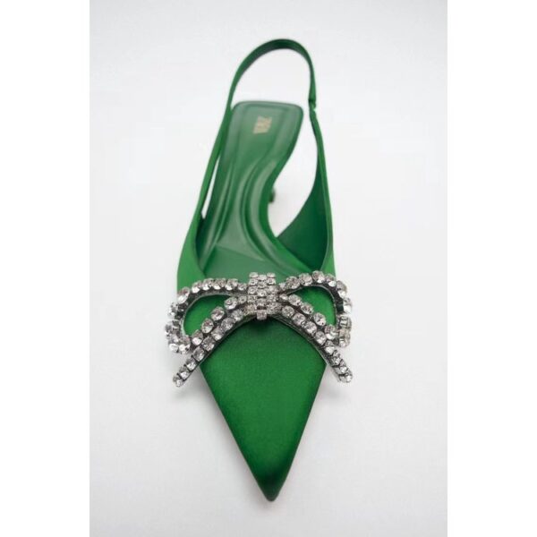 Lux  Green Bow Embellished Heels On PRE-BOOK - Image 3