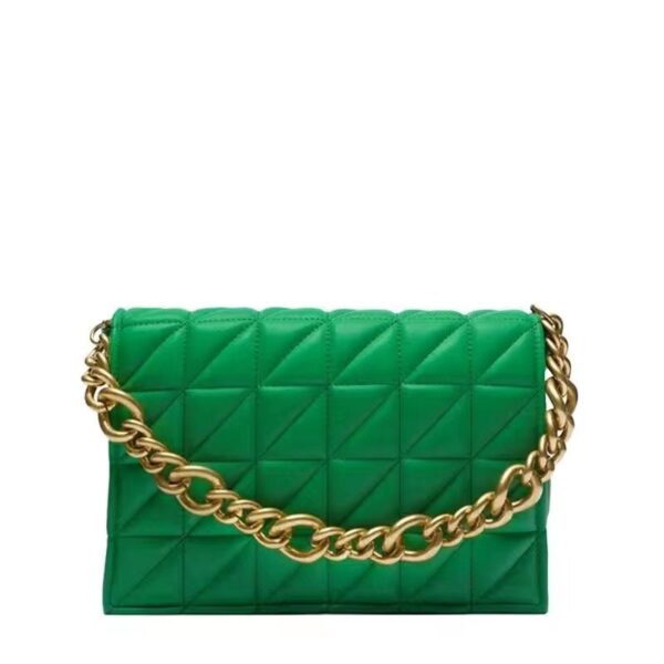 Quilted Premium PU Bag With Thick Chain on Pre-book - Image 5