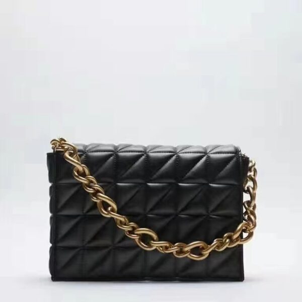 Quilted Premium PU Bag With Thick Chain on Pre-book