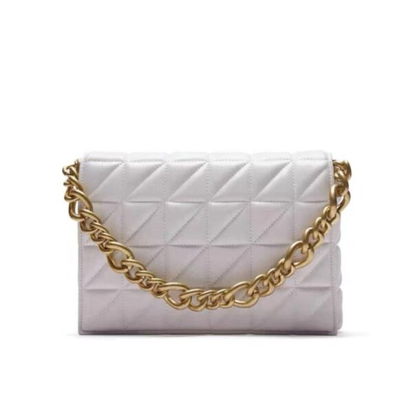Quilted Premium PU Bag With Thick Chain on Pre-book - Image 4