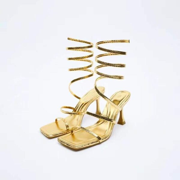 Lux Spiral Strap Golden Heels On PRE-BOOK
