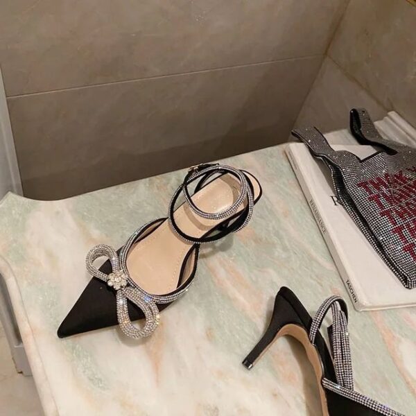 Lux Rhinestone Bow Strappy  Heels On PRE-BOOK - Image 2