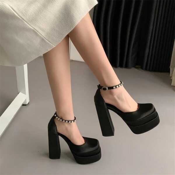 Lux Platform Satin Finish Heels On PRE-BOOK - Image 3