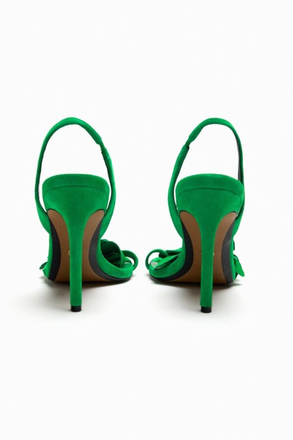 Lux  Flower Embellished Green Heels On PRE-BOOK - Image 4