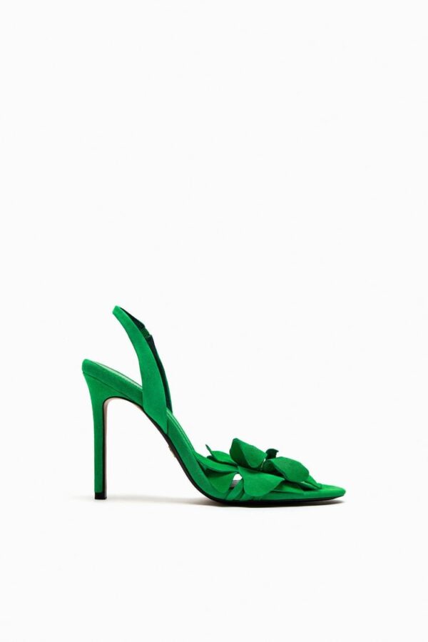 Lux  Flower Embellished Green Heels On PRE-BOOK - Image 6