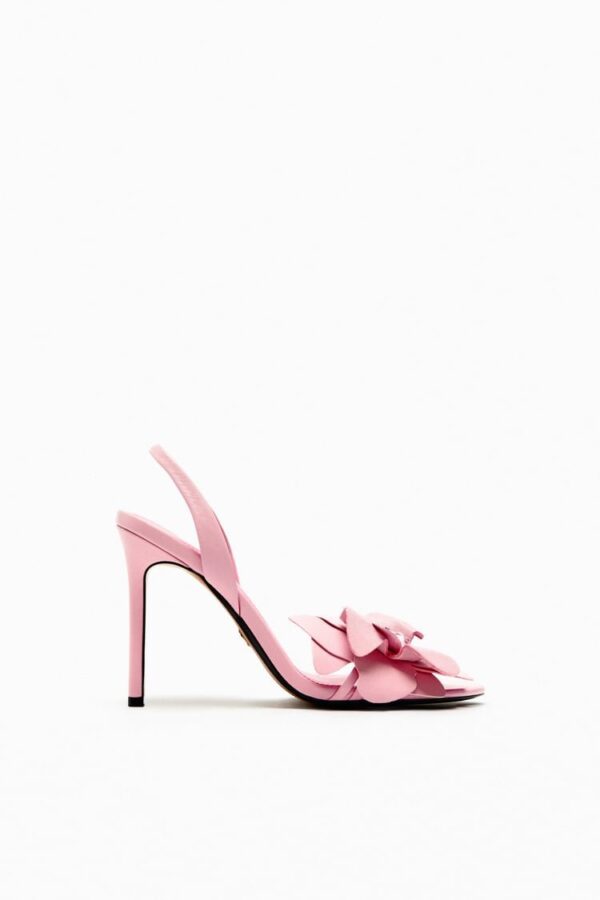 Lux  Pink Flower Embellished Heels On PRE-BOOK - Image 3