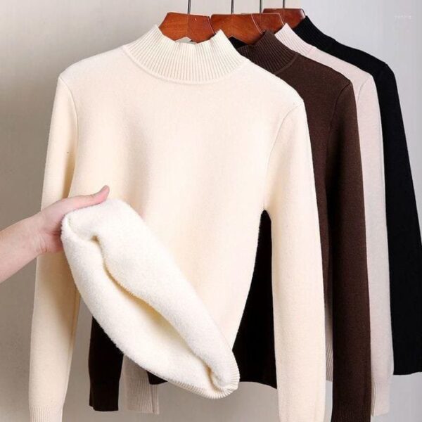 Winter Fleece High Neck Sweaters - Image 3