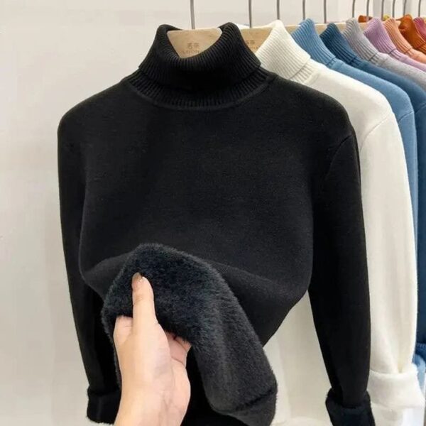 Winter Fleece High Neck Sweaters - Image 2