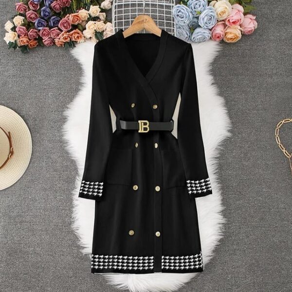 Premium Belted Knitted Dress - Image 2