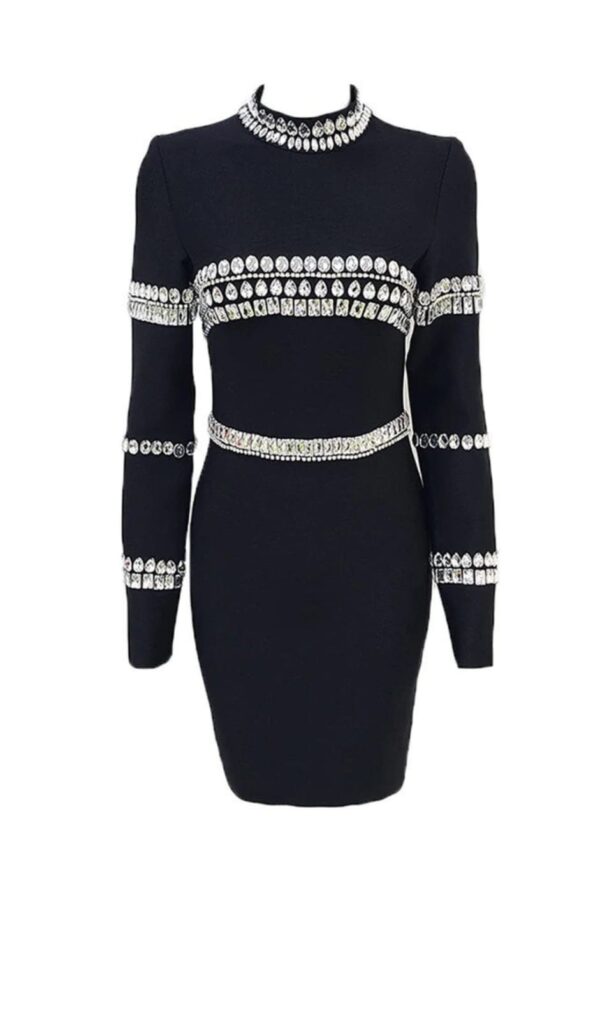 Partywear velvet stone Dress - Image 6