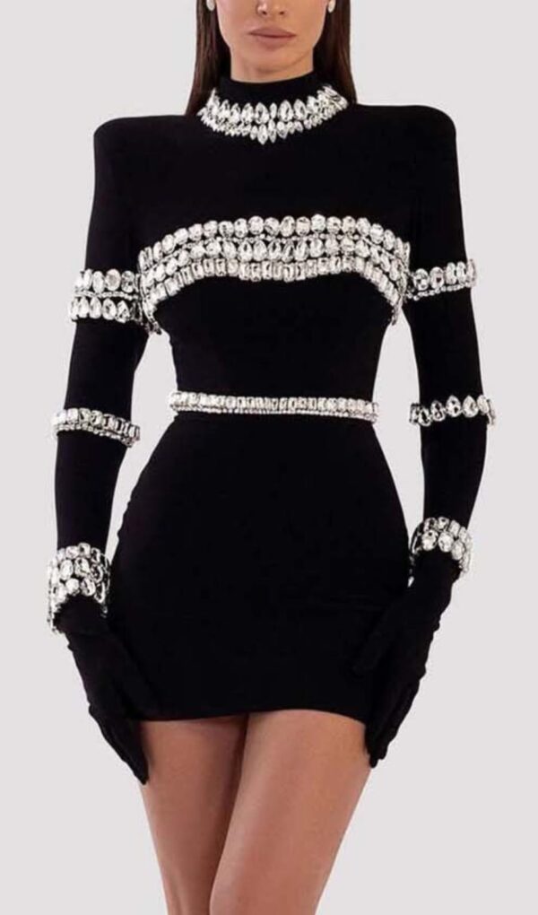 Partywear velvet stone Dress - Image 3
