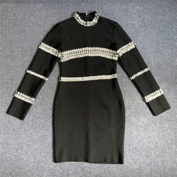 Partywear velvet stone Dress - Image 4