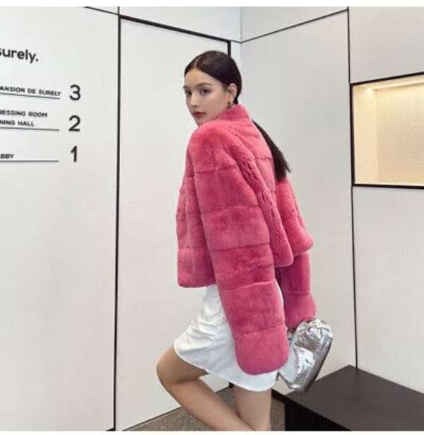 Pink Fur Puffer Jacket - Image 3