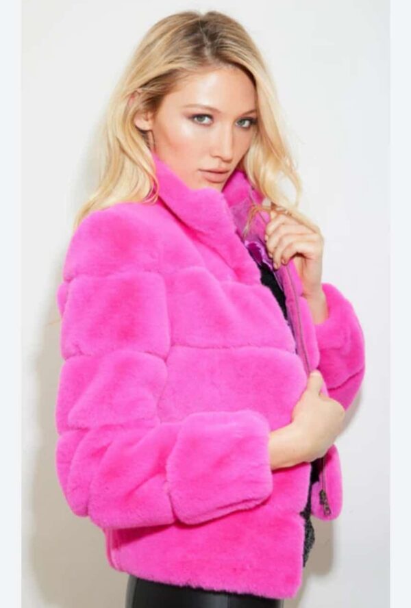 Pink Fur Puffer Jacket - Image 2
