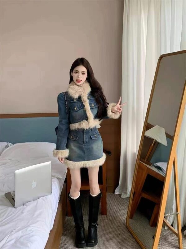 Imported Denim Fur Coord - Image 4