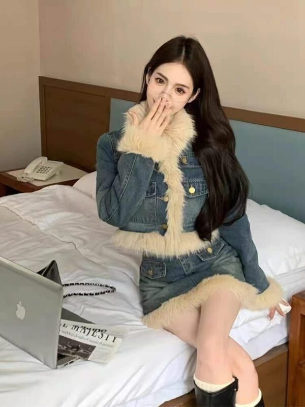 Imported Denim Fur Coord - Image 3