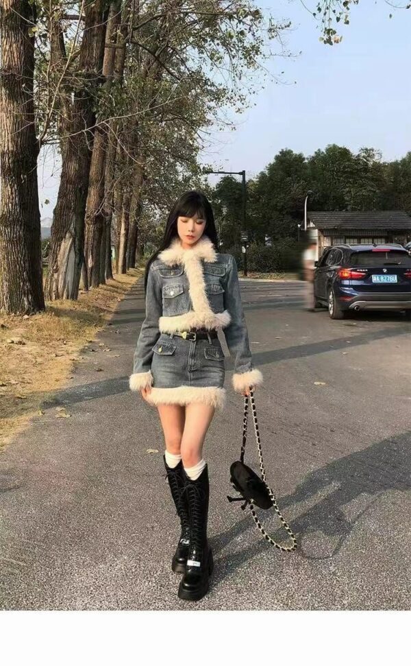 Imported Denim Fur Coord - Image 2