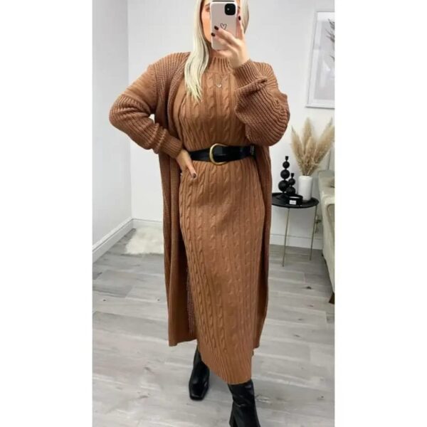 Winter two Piece Dress set with Shrug - Image 4
