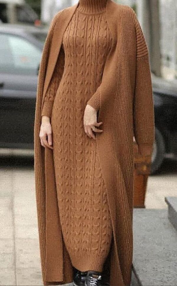 Winter two Piece Dress set with Shrug - Image 6