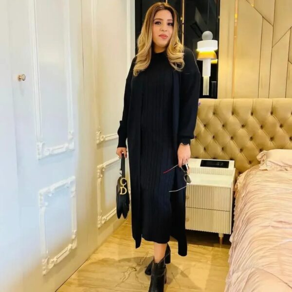 Winter two Piece Dress set with Shrug - Image 3