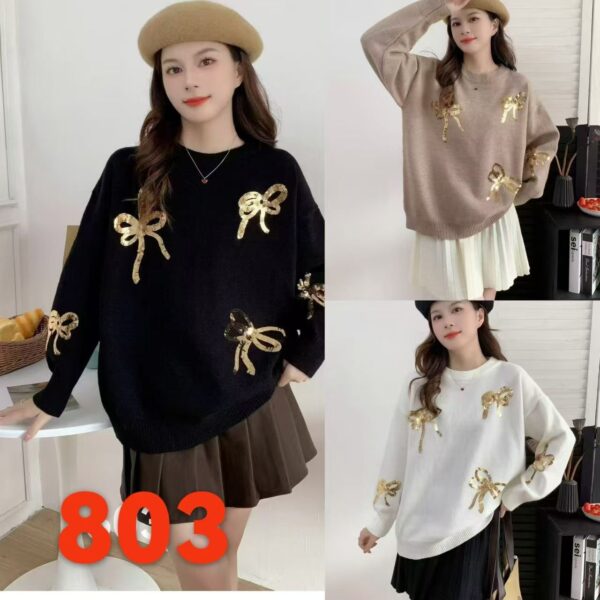 Imported Sequinned Ribbon Pullover - Image 4