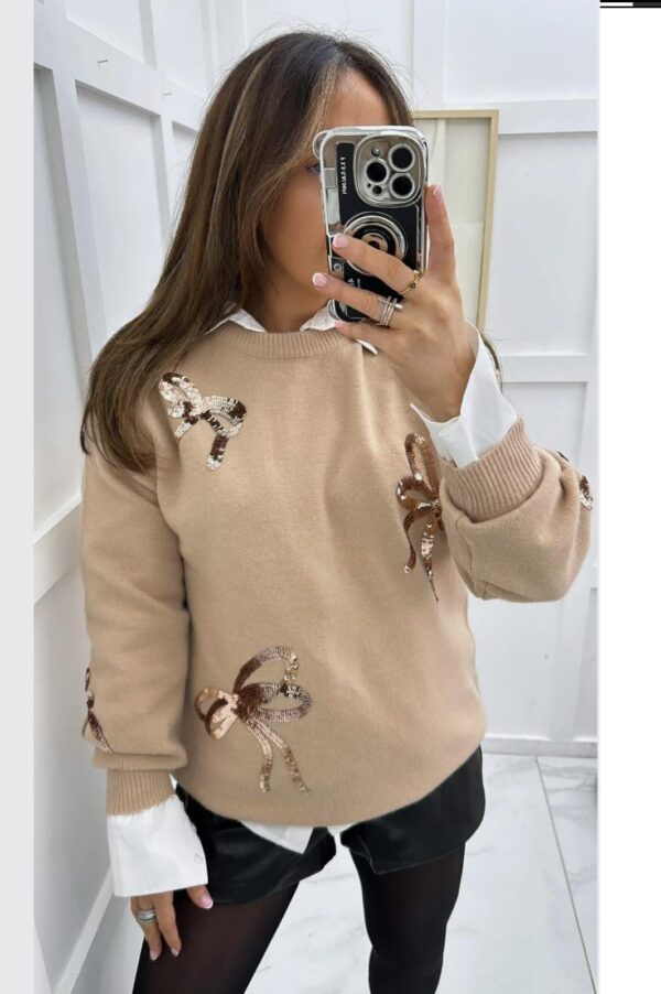 Imported Sequinned Ribbon Pullover - Image 3