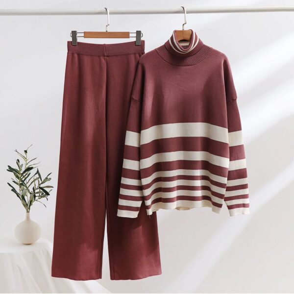Grosier High Neck Soft Knitted Two Piece set - Image 6
