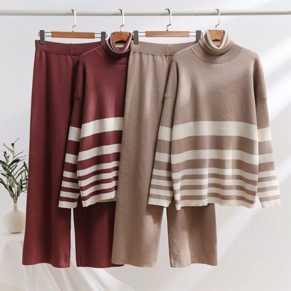 Grosier High Neck Soft Knitted Two Piece set - Image 5