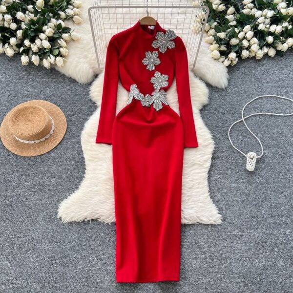 Imported Premium Rhinestone Embellished Dress