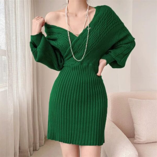 Premium Winter Knitted Designer Wrap Dress