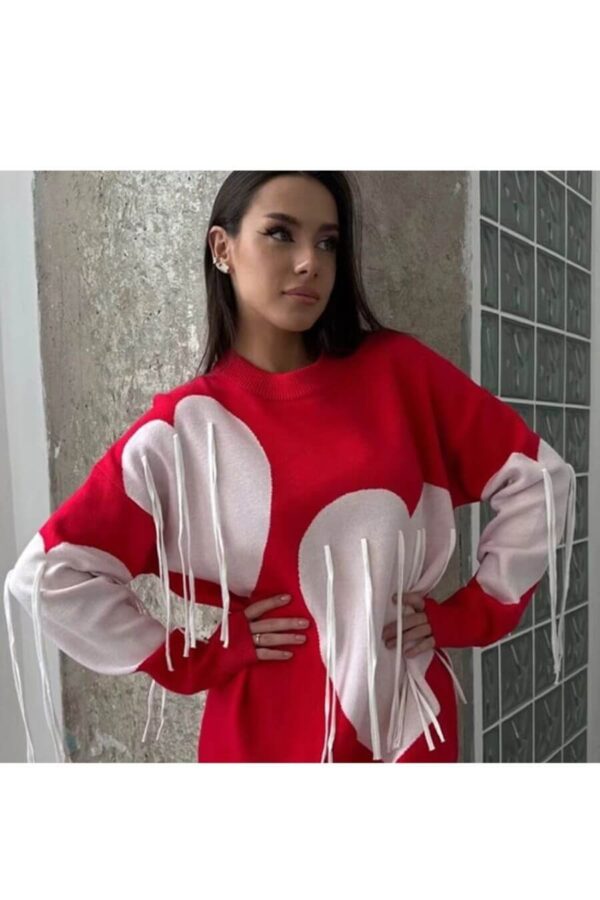 Heart Fleece Fringes sweatshirt - Image 6