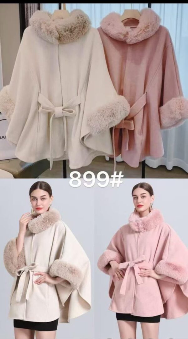 Premium Fur capes with belt - Image 2