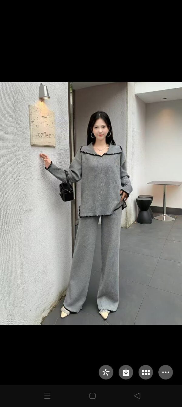 Woolen  Designer Border coord set - Image 7
