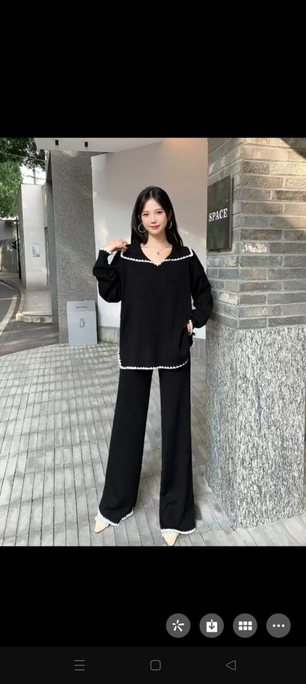 Woolen  Designer Border coord set - Image 6