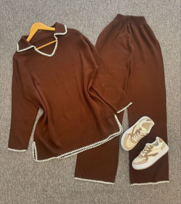 Woolen  Designer Border coord set - Image 4