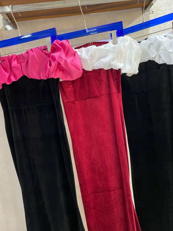 Ruffled Velvet Long Gown - Image 4