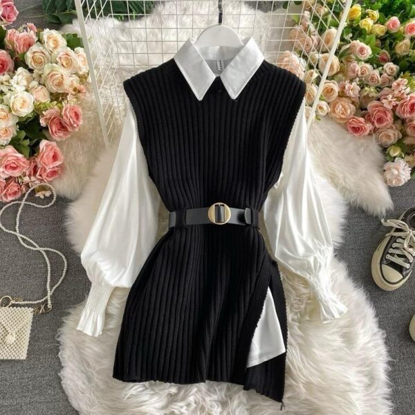 Cutsleeve Vest Shirt and Belt - Image 3