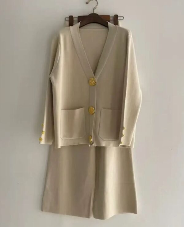 Golden Brooch Buttoned Coord Set - Image 5