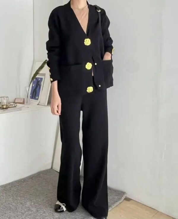 Golden Brooch Buttoned Coord Set - Image 4